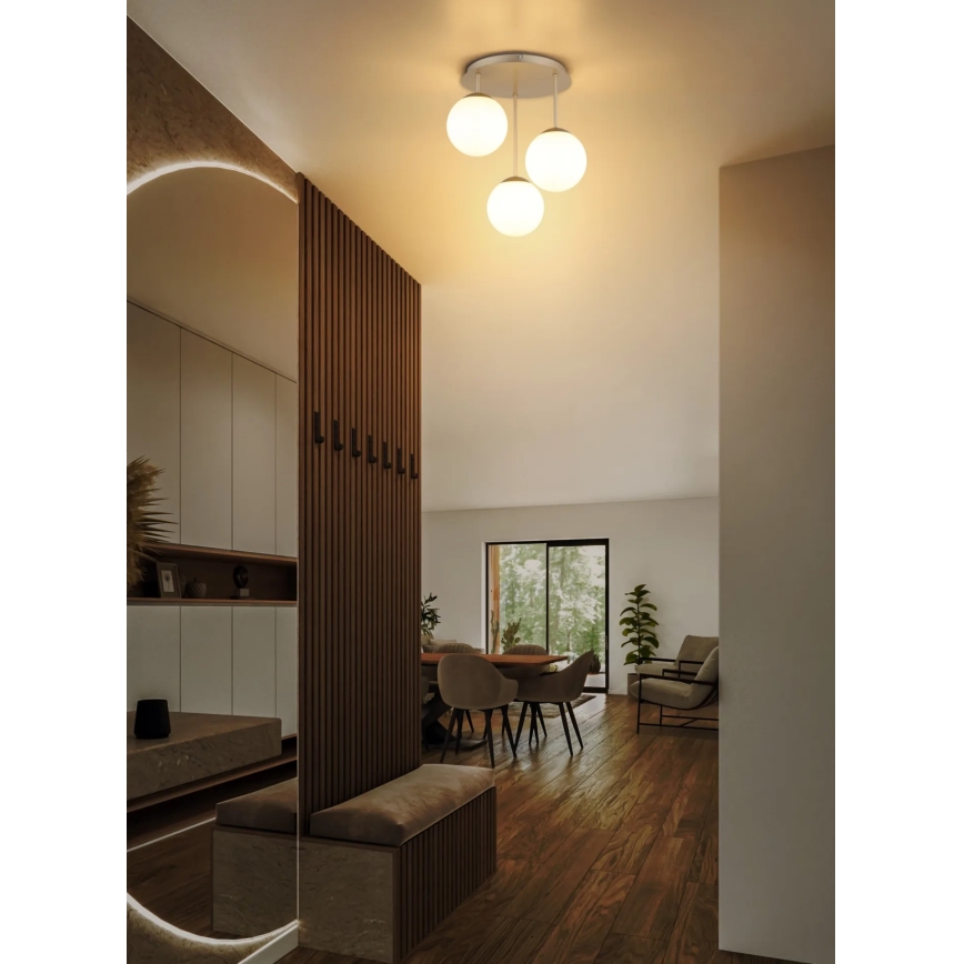 Globo - Pritrjen stropni lestenec 3xE14/25W/230V medenina