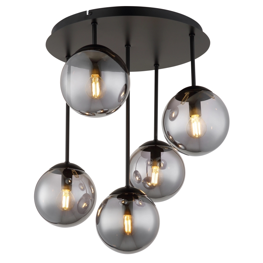 Globo - Pritrjena stropna svetilka 5xE14/25W/230V črna