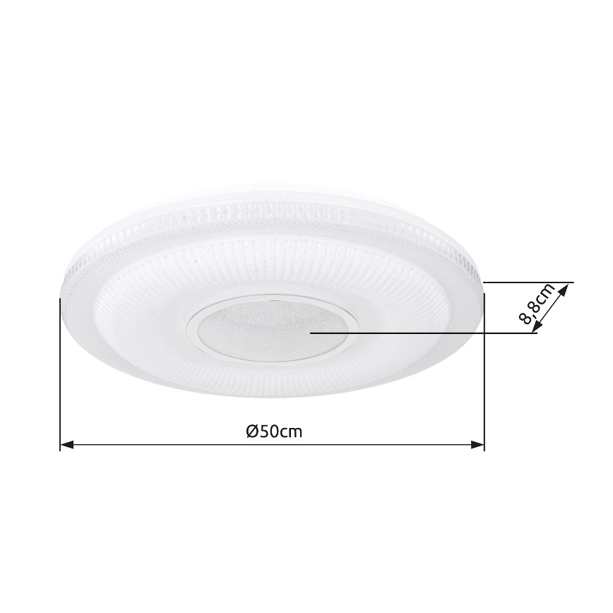Globo - LED zatemnilna stropna svetilka LED/30W/230V 3000-6500K premer 50 cm bela Wi-Fi Tuya + daljinski upravljalnik