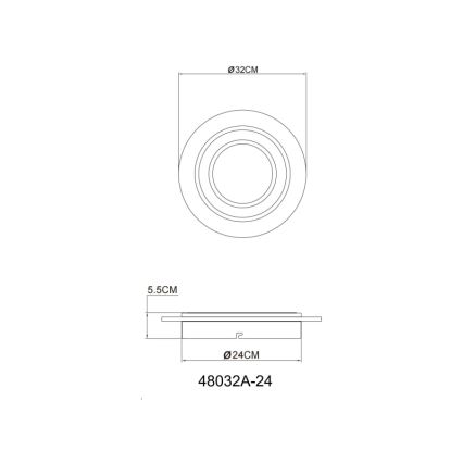 Globo - LED Stropna svetilka LED/24W/230V 3000K pr. 32 cm