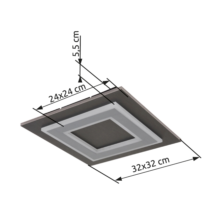 Globo - LED Stropna svetilka LED/24W/230V 3000K 32x32 cm antracit