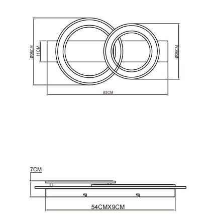 Globo - LED Stropna svetilka LED/40W/230V rjava