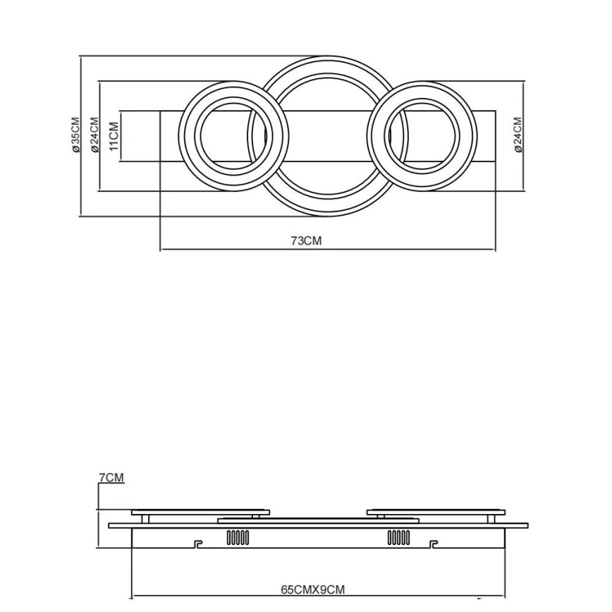 Globo - LED Stropna svetilka LED/50W/230V rjava