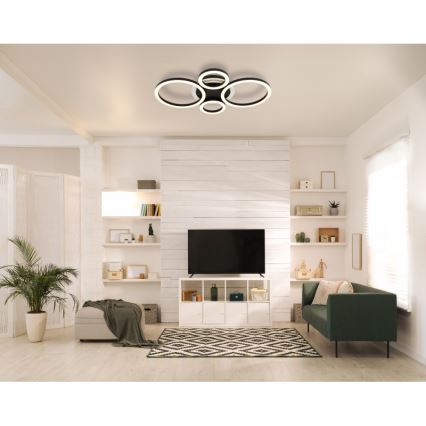 Globo - LED Stropna svetilka LED/40W/230V 2700/4500/6500K pr. 35,5x53 cm črna