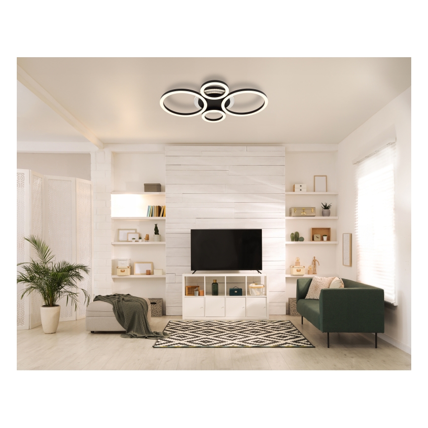 Globo - LED Stropna svetilka LED/40W/230V 2700/4500/6500K pr. 35,5x53 cm črna