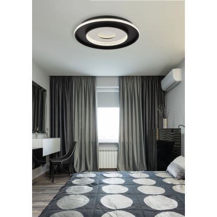 Globo - LED Zatemnitvena stropna svetilka LED/30W/230V 2700-6500K pr. 52,5 cm črna + Daljinski upravljalnik