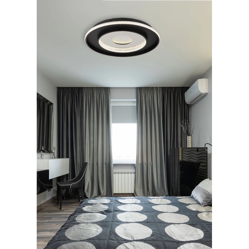 Globo - LED Zatemnitvena stropna svetilka LED/30W/230V 2700-6500K pr. 52,5 cm črna + Daljinski upravljalnik