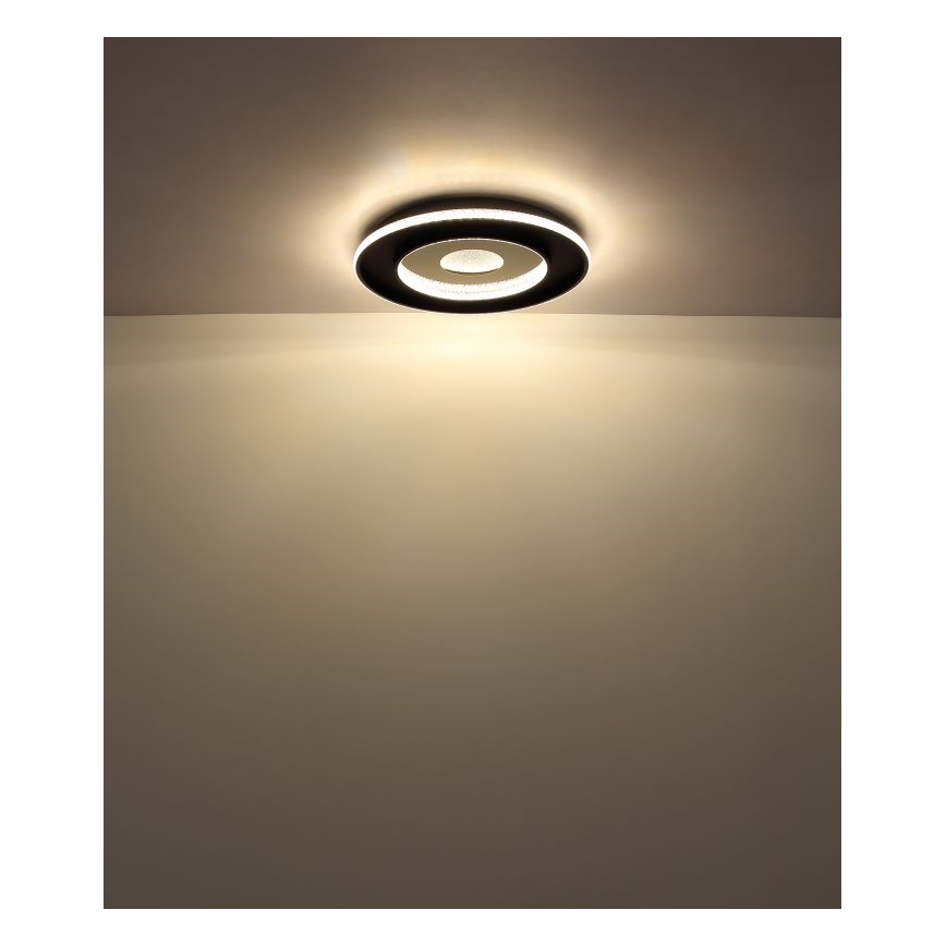 Globo - LED Zatemnitvena stropna svetilka LED/30W/230V 2700-6500K pr. 52,5 cm črna + Daljinski upravljalnik