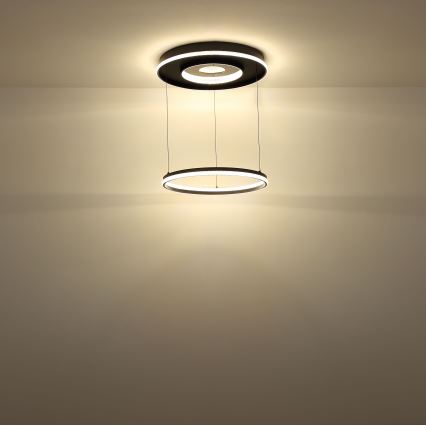 Globo - LED zatemnitvena viseča svetilka na vrvici LED/54W/230V 2700-6500K premer 60 cm črna + daljinski upravljalnik