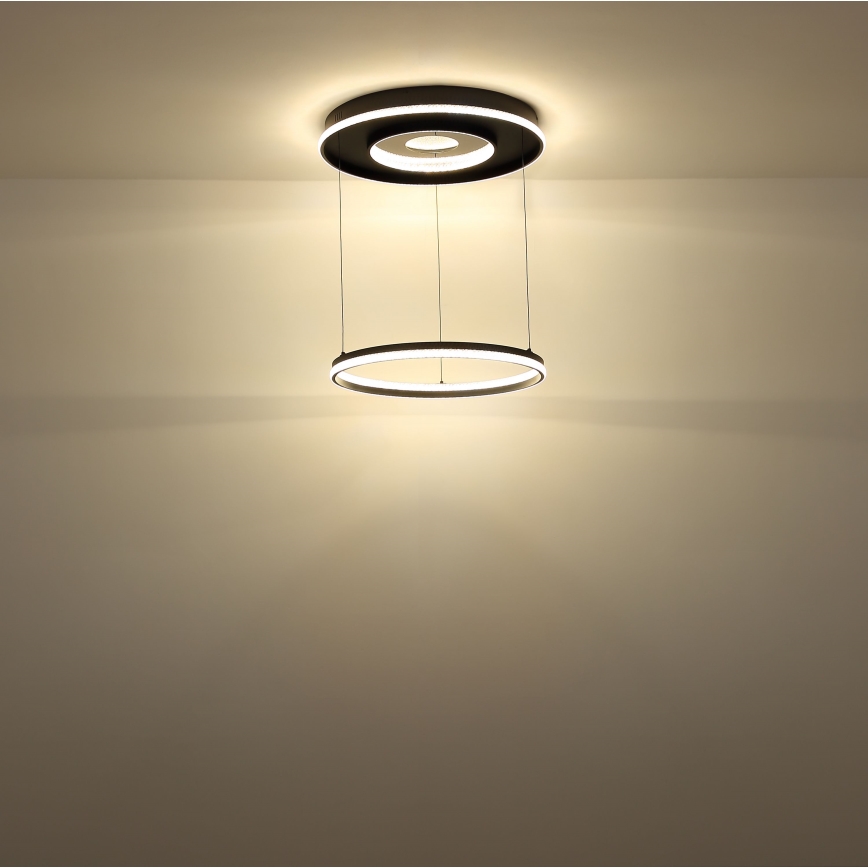 Globo - LED zatemnitvena viseča svetilka na vrvici LED/54W/230V 2700-6500K premer 60 cm črna + daljinski upravljalnik