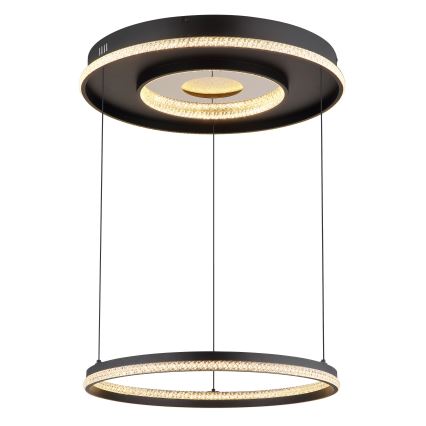 Globo - LED zatemnitvena viseča svetilka na vrvici LED/54W/230V 2700-6500K premer 60 cm črna + daljinski upravljalnik