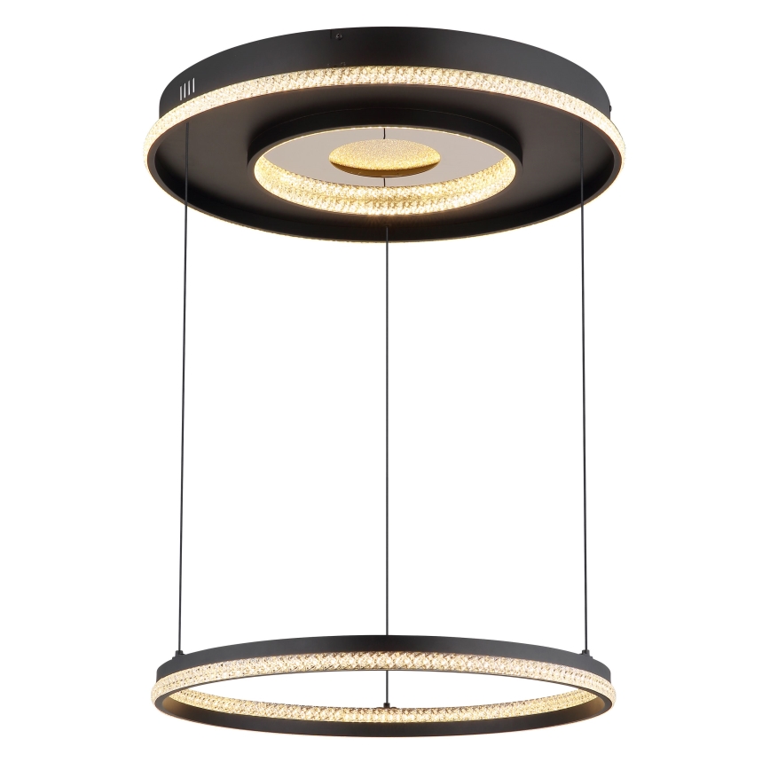 Globo - LED zatemnitvena viseča svetilka na vrvici LED/54W/230V 2700-6500K premer 60 cm črna + daljinski upravljalnik