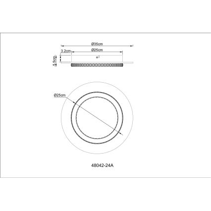 Globo - LED stropna svetilka, 24 W, 230 V, 3000/4000/6500 K, premer 35 cm, antracitna