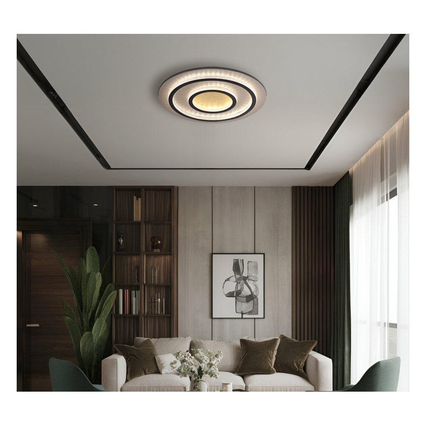 Globo - LED stropna svetilka z nastavljivo svetlostjo LED/60W/230V 3000-6500K premer 55 cm črna + daljinski upravljalnik