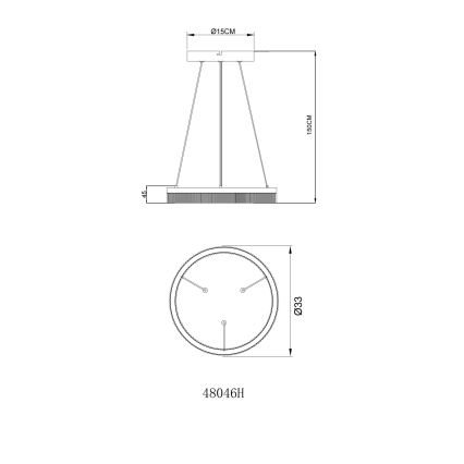 Globo - LED lestenec na jekleni vrvici LED/16W/230V 3000K