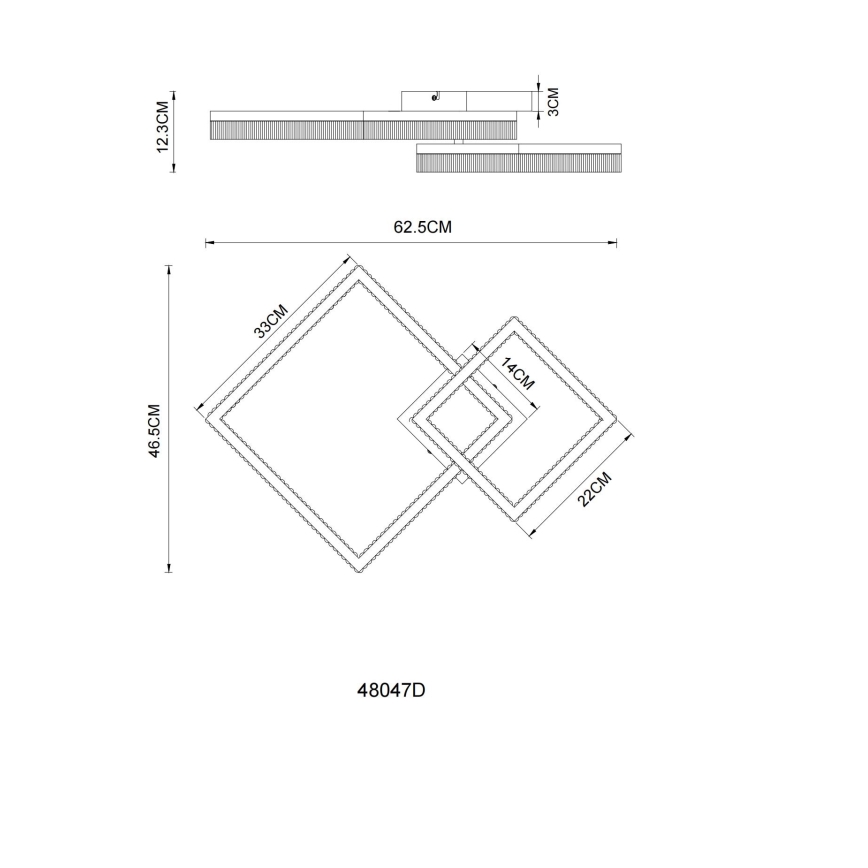 Globo - LED stropna svetilka LED/24W/230V 3000K 46,5x62,5 cm