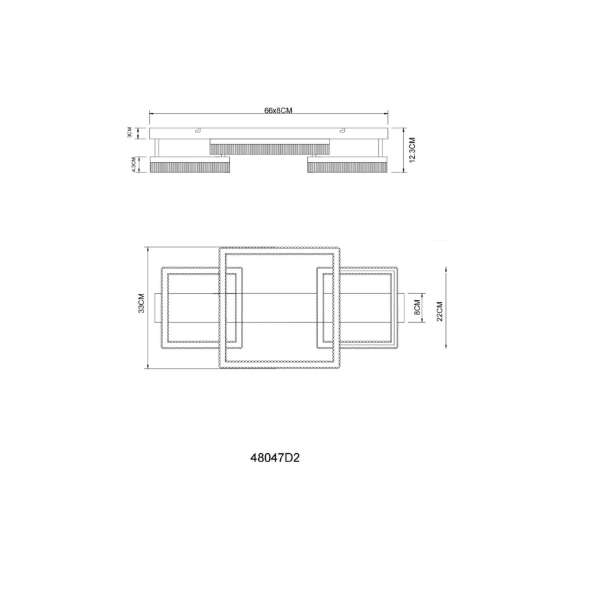 Globo - LED stropna svetilka LED/40W/230V 3000K 33x66 cm