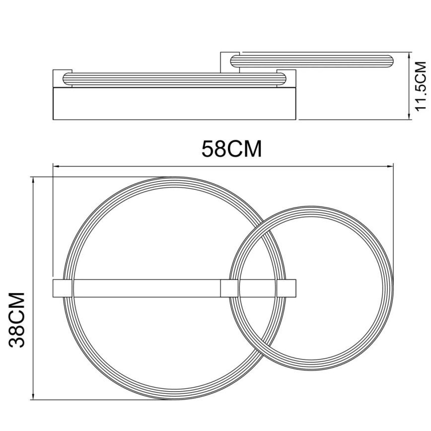 Globo - LED stropna svetilka LED/24W/230V 3000K 58x38 cm bež