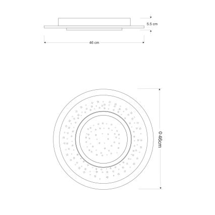 Globo - LED Zatemnitvena stropna svetilka LED/44W/230V 2700-6000K + Daljinski upravljalnik