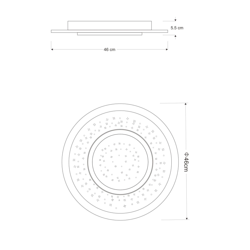Globo - LED Zatemnitvena stropna svetilka LED/44W/230V 2700-6000K + Daljinski upravljalnik