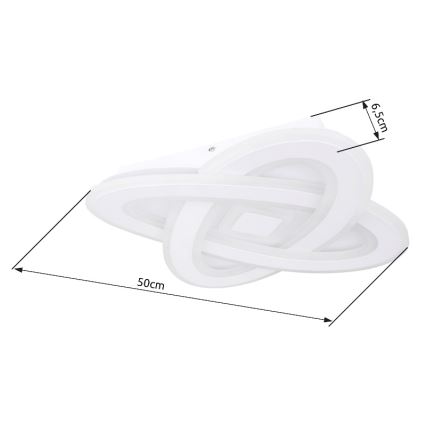 Globo - LED zatemnilna stropna svetilka LED/36W/230V 3000-6000K premer 50 cm bela + daljinski upravljalnik