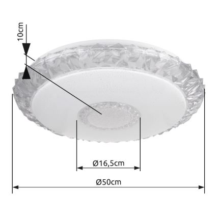 Globo - LED zatemnilna stropna svetilka LED/40W/230V 2700-6500K premer 50 cm Wi-Fi Tuya + daljinski upravljalnik
