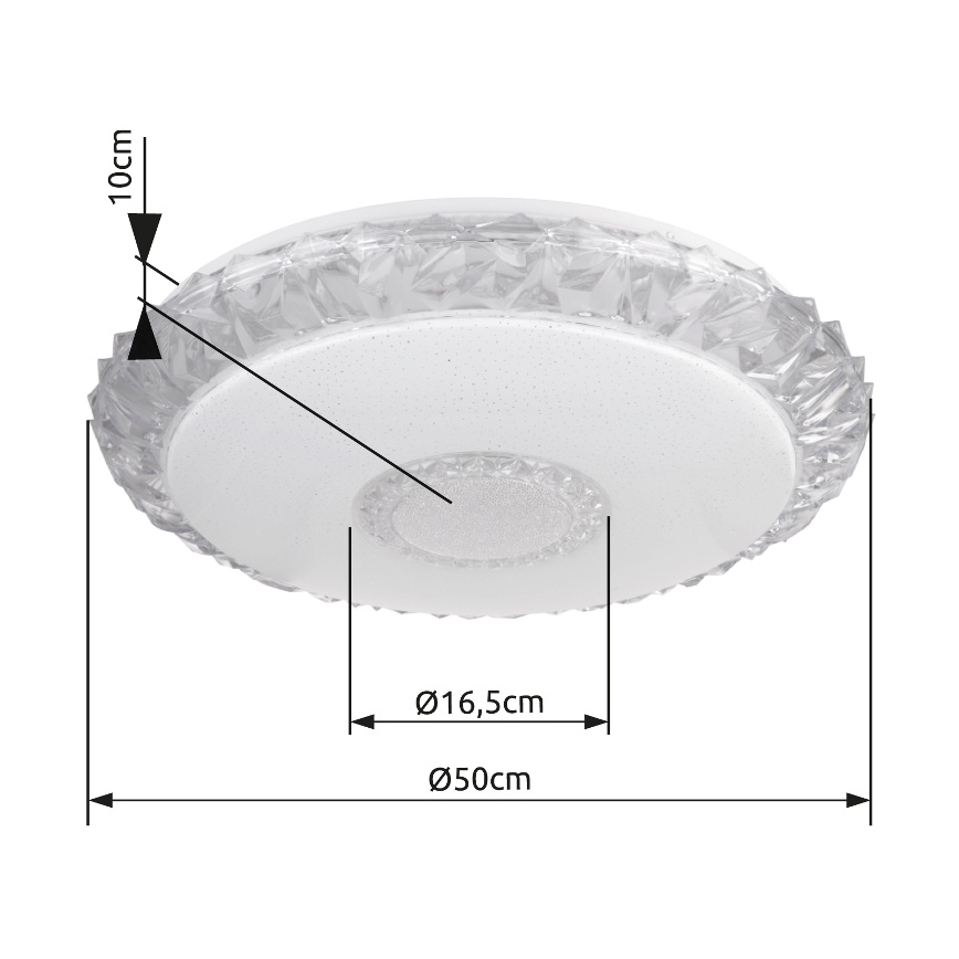 Globo - LED zatemnilna stropna svetilka LED/40W/230V 2700-6500K premer 50 cm Wi-Fi Tuya + daljinski upravljalnik