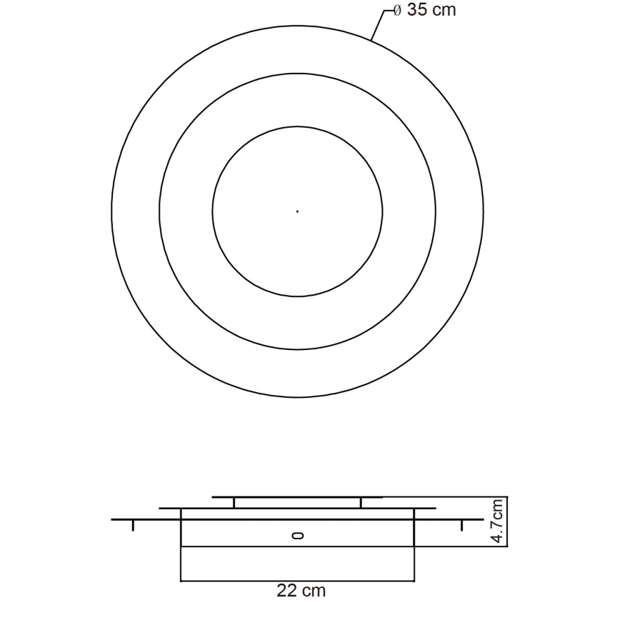 Globo - LED stropna svetilka, 24 W, 230 V, 3000 K, premer 35 cm, zlata