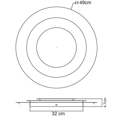 Globo - LED stropna svetilka LED/40W/230V 3000K, premer 49 cm, zlata