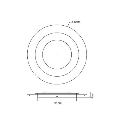 Globo - LED stropna svetilka, 40 W, 230 V, 3000 K, premer 49 cm, srebrna