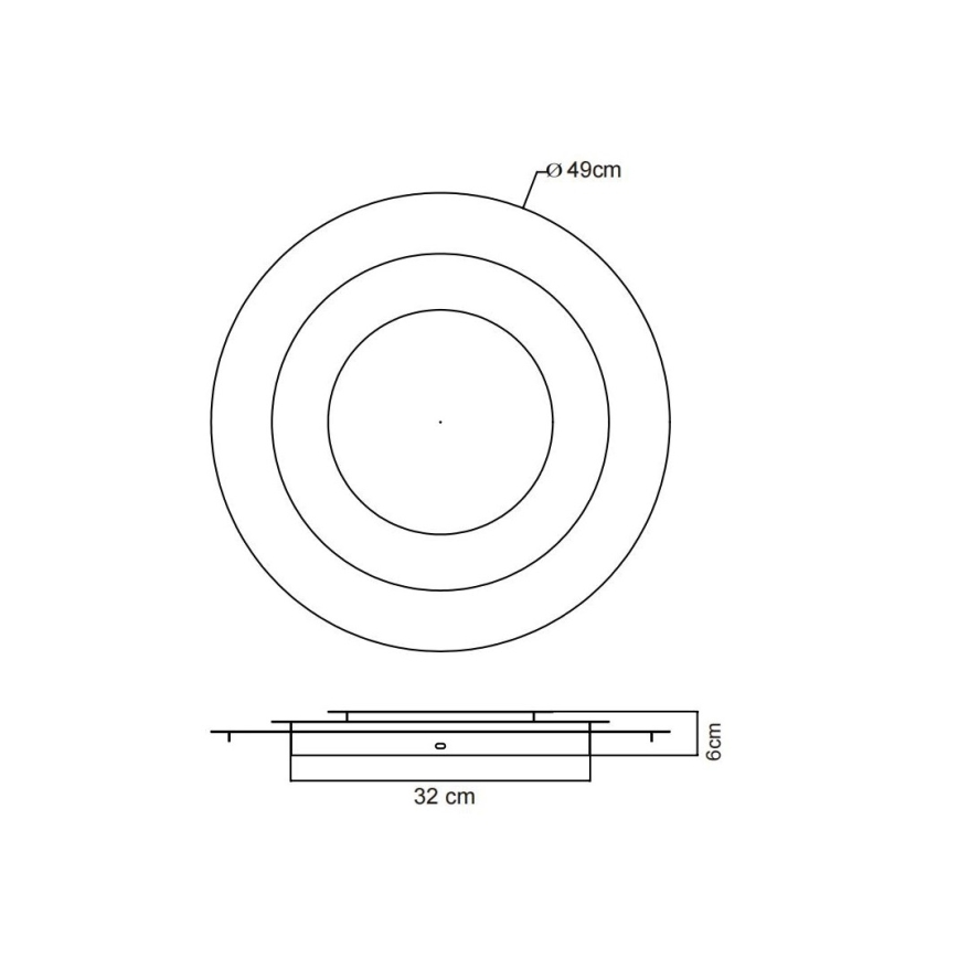 Globo - LED stropna svetilka, 40 W, 230 V, 3000 K, premer 49 cm, srebrna