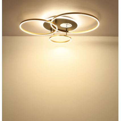 Globo - zatemnjevalna LED stropna svetilka LED/54W/230V 2700-6500K 90x70 cm antracit/zlata + daljinski upravljalnik