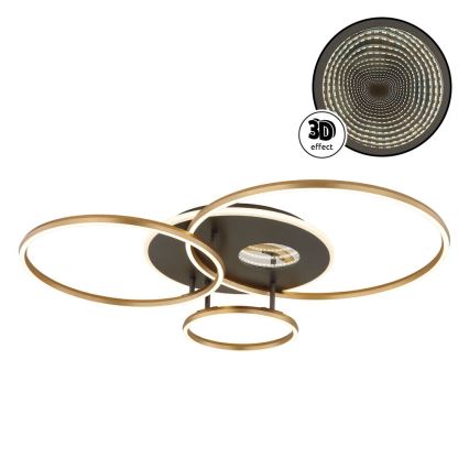 Globo - zatemnjevalna LED stropna svetilka LED/54W/230V 2700-6500K 90x70 cm antracit/zlata + daljinski upravljalnik