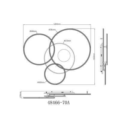 Globo - zatemnjevalna stropna LED svetilka LED/70W/230V 2700-6500K matni krom + daljinski upravljalnik