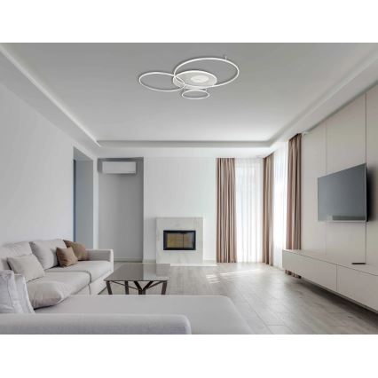 Globo - LED stropna svetilka z možnostjo zatemnitve LED/70W/230V 2700-6500K Wi-Fi Tuya matni krom + daljinski upravljalnik