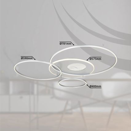 Globo - LED stropna svetilka z možnostjo zatemnitve LED/70W/230V 2700-6500K Wi-Fi Tuya matni krom + daljinski upravljalnik