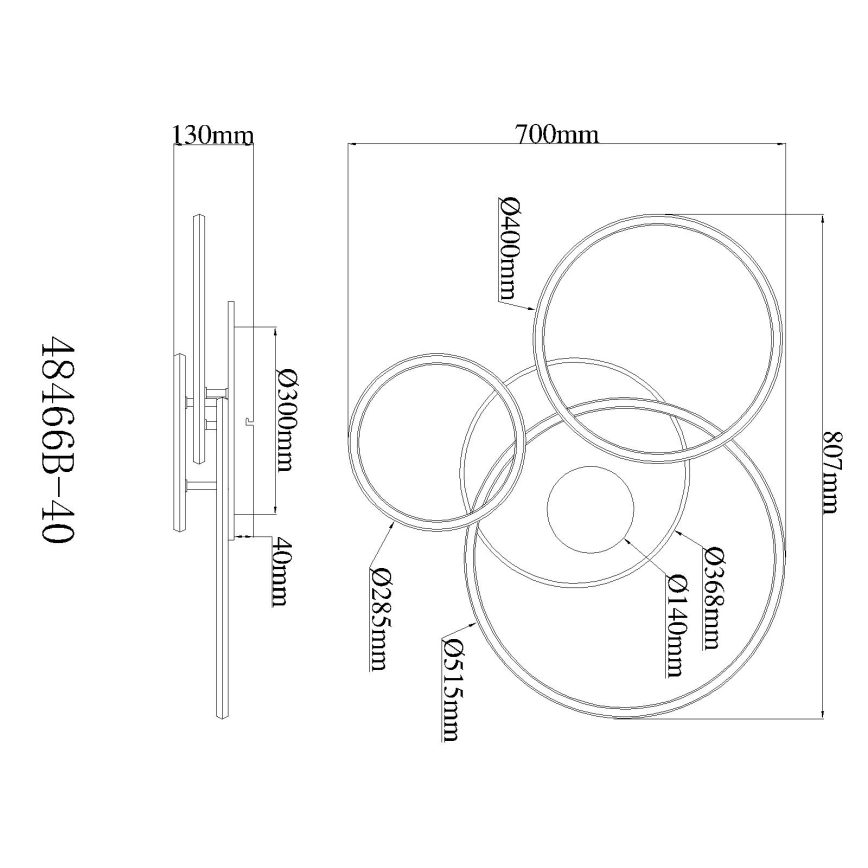 Globo - LED zatemnjiva stropna svetilka LED/40W/230V 2700-6500K 70x80,7 cm + daljinski upravljalnik