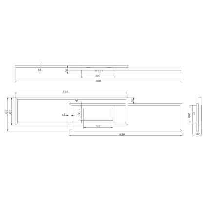 Globo - LED stropna svetilka z možnostjo zatemnitve LED/42W/230V 2700-6500K 19,6x96 cm črna + daljinski upravljalnik