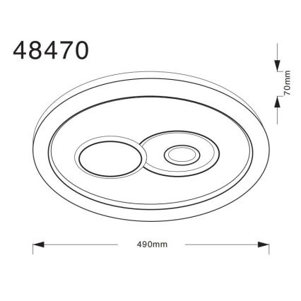 Globo - stropno LED svetilo 36 W, 230 V, 3000/4000/6500 K, premer 49 cm