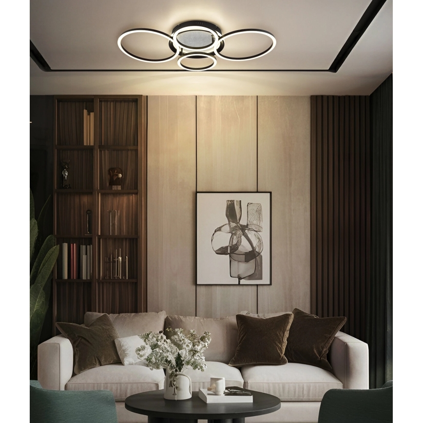 Globo - LED stropna svetilka LED/40W/230V 4000K 72x52 cm črna