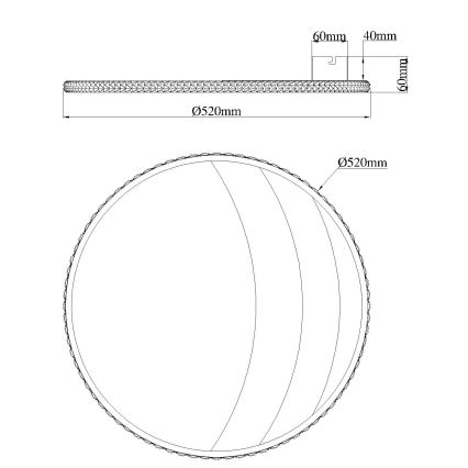 Globo - LED stropna svetilka LED/40W/230V 3000/4000/6000K premer 52 cm zlata