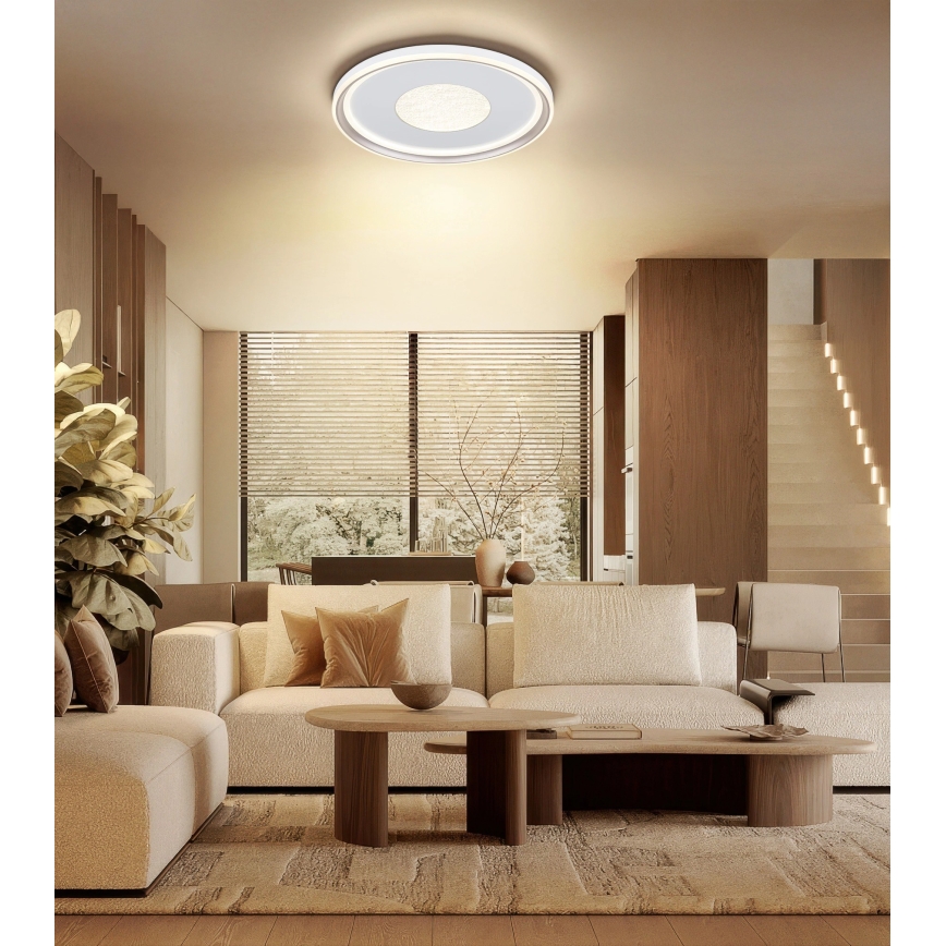 Globo - LED stropna svetilka s funkcijo zatemnitve LED/60W/230V 2700-6000K premer 59 cm bela/kremna + daljinski upravljalnik