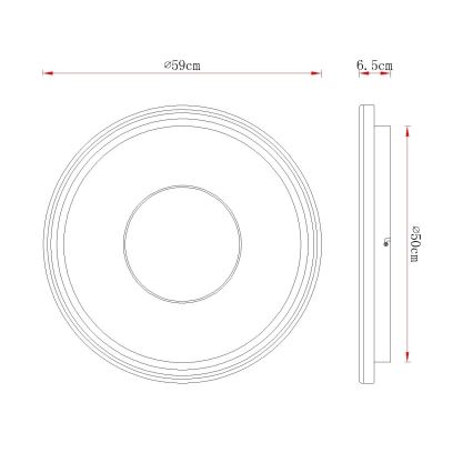 Globo - LED stropna svetilka s funkcijo zatemnitve LED/60W/230V 2700-6000K premer 59 cm bela/kremna + daljinski upravljalnik
