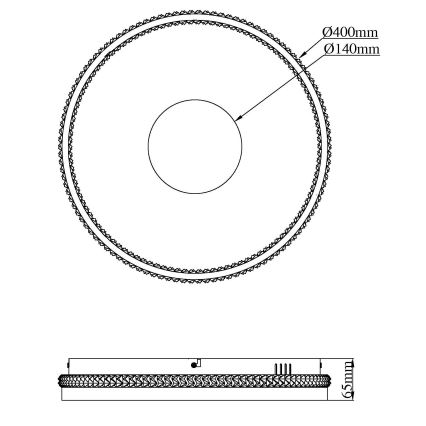 Globo - LED stropna svetilka z nastavljivo svetlostjo LED/30W/230V 2700-6500K premer 41 cm + daljinski upravljalnik