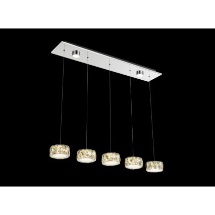 Globo - LED Lestenec na vrvici LED/52W/230V 4000K sijajni krom/prozorna