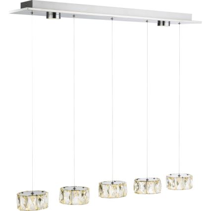 Globo - LED Lestenec na vrvici LED/52W/230V 4000K sijajni krom/prozorna