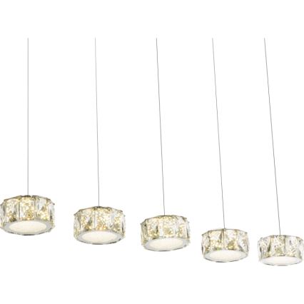 Globo - LED Lestenec na vrvici LED/52W/230V 4000K sijajni krom/prozorna