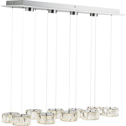 Globo - LED Lestenec na vrvici LED/92W/230V 4000K sijajni krom/prozorna