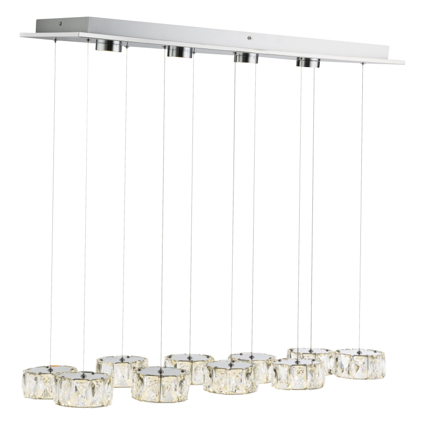 Globo - LED Lestenec na vrvici LED/92W/230V 4000K sijajni krom/prozorna