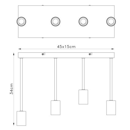 Globo - Lestenec na vrvici 4xE27/60W/230V
